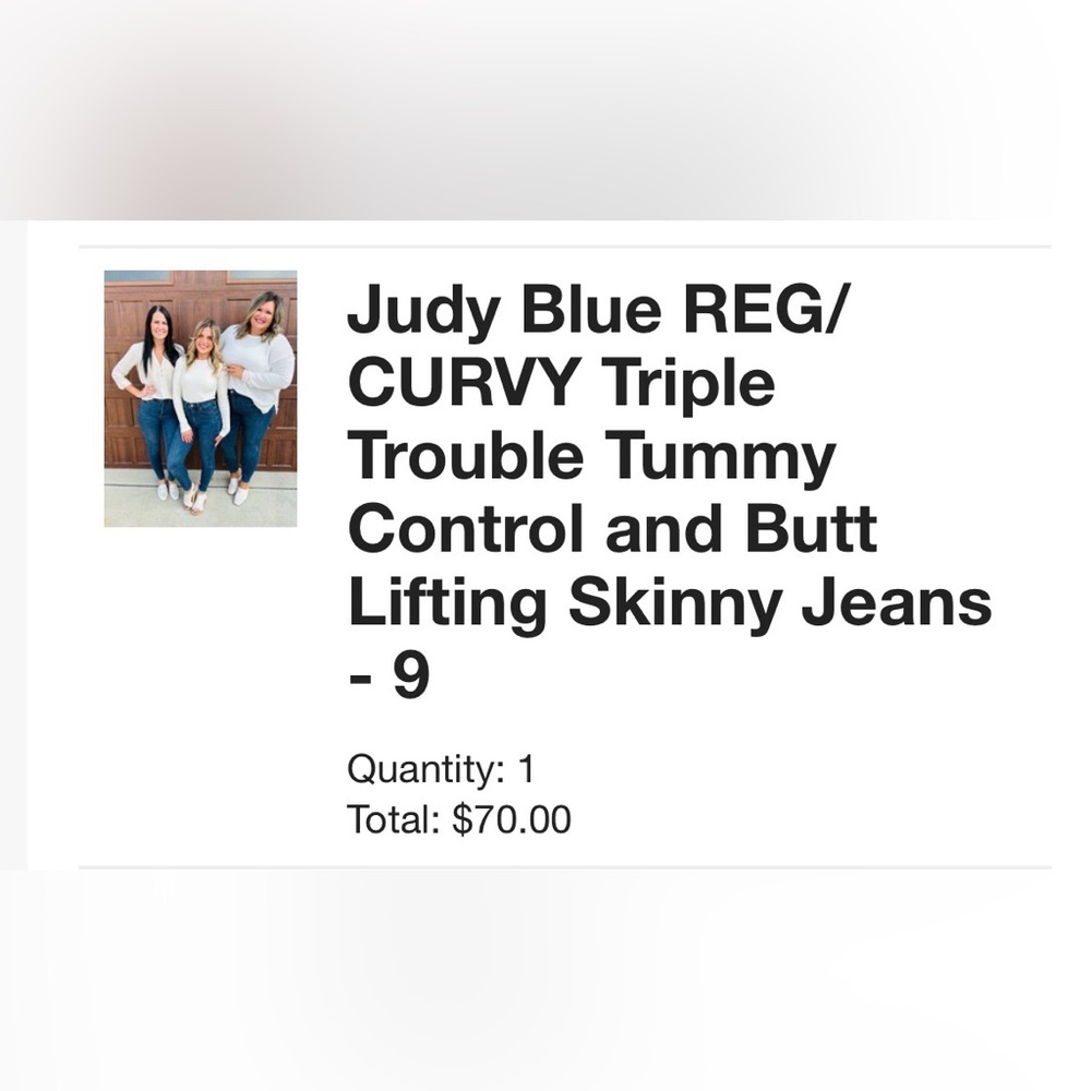 Judy Blue REG/CURVY Triple Trouble Tummy Control and Butt Lifting Skinny Jeans